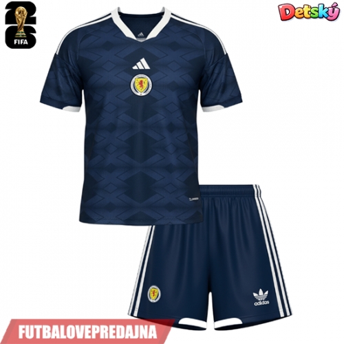 Lacne Dětský Futbalové dres Škótsko MS 2026 Krátky Rukáv - Domáci (+ trenírky)
